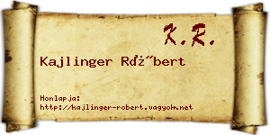 Kajlinger Róbert névjegykártya